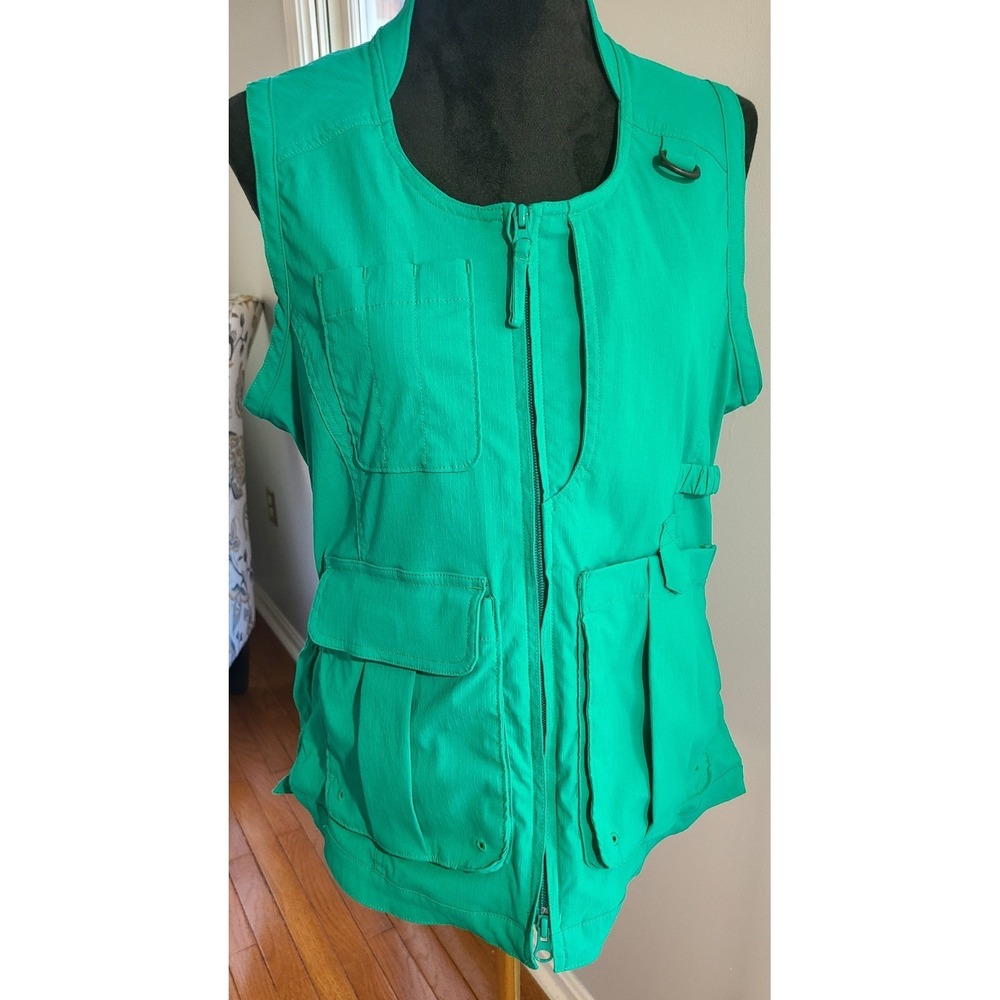 Duluth Trading Womens Green Zip Up Outdoor‎ Utility Vest Small Mesh Back Pockets